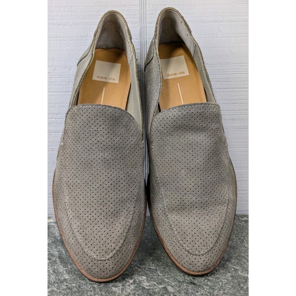 Dolce Vita Women's Carlos Gray 8.5 Loafer Slip On Shoe Suede Old Money Capsule
